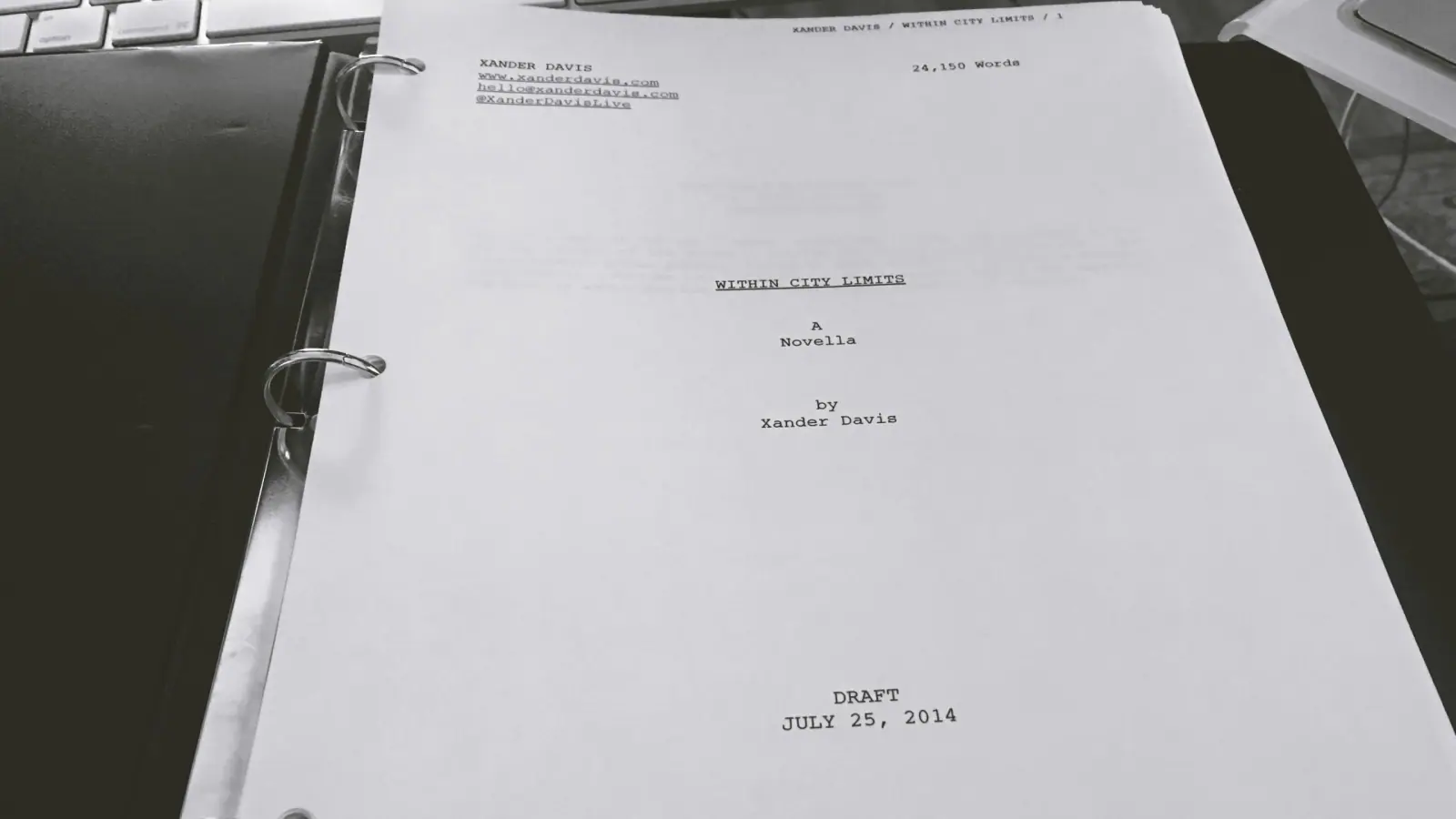 Neon Eclipse - Behind the Scenes - Original Manuscript - Within City Limits